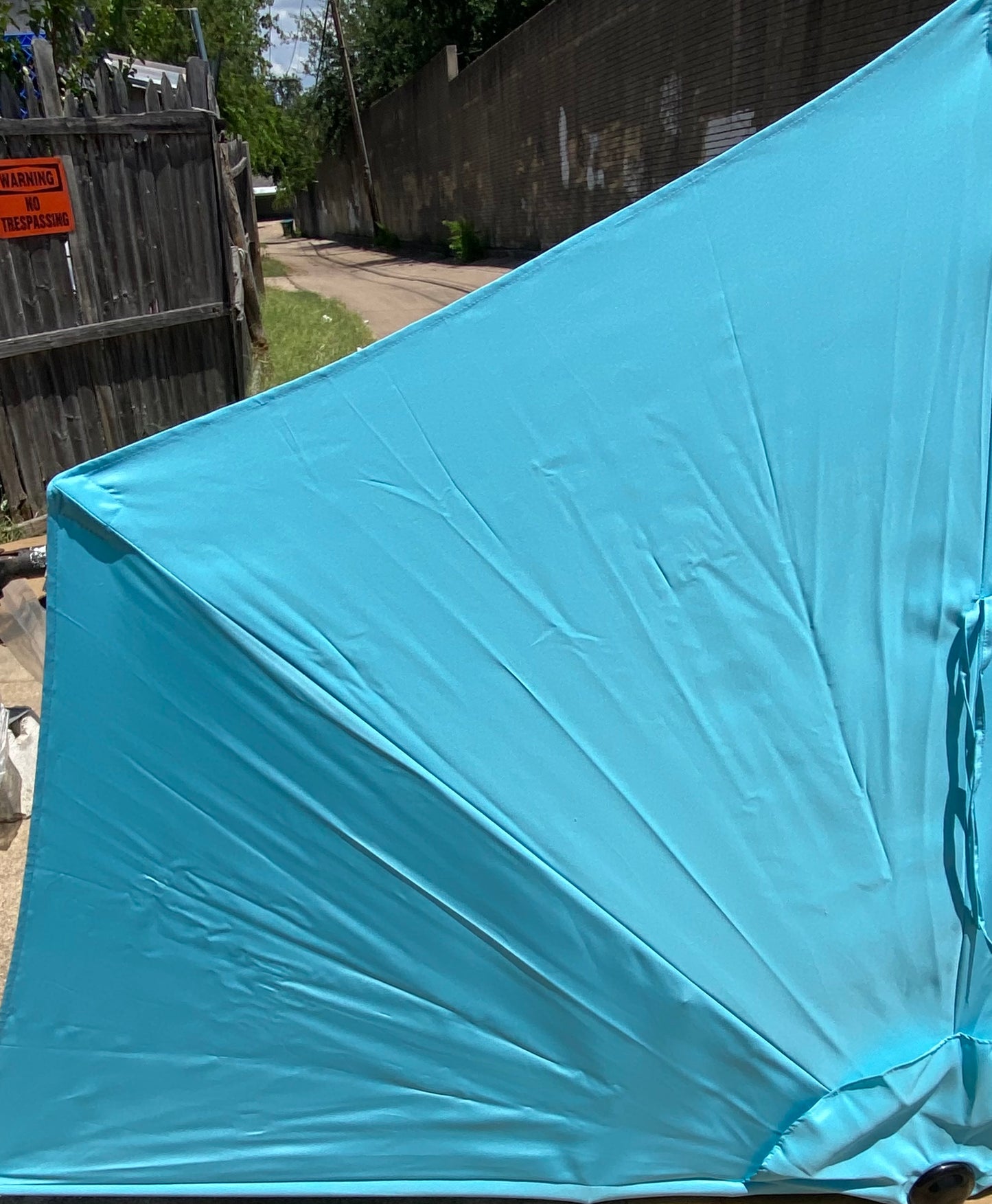 New Other Pure Garden Outdoor Half 9’ Patio Shade With Easy Crank & Tilt, Aqua Blue