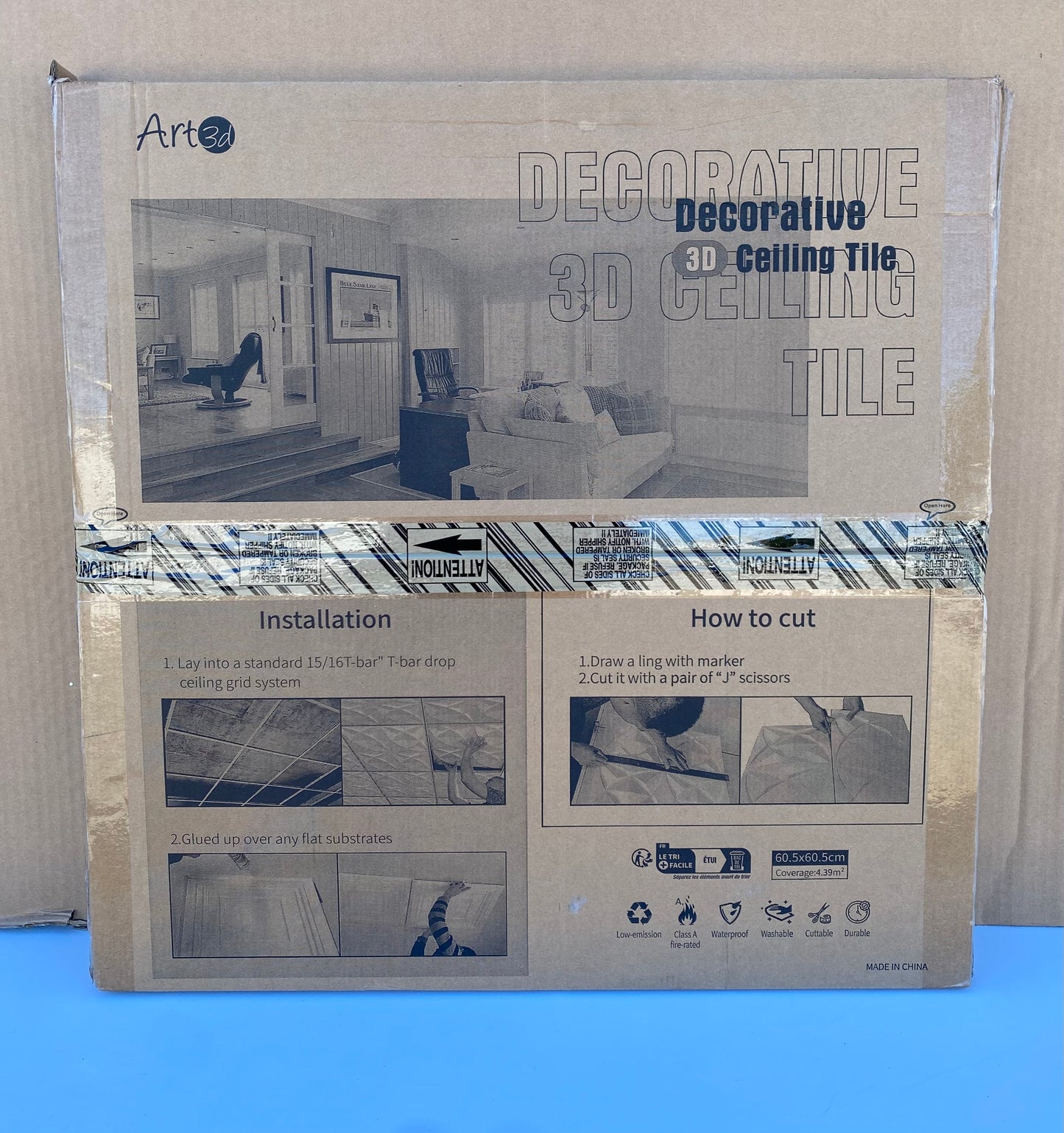 lot Of 12 New Other-Art3d Decorative 2' x 2' Spanish Floral Ceiling Tile, White