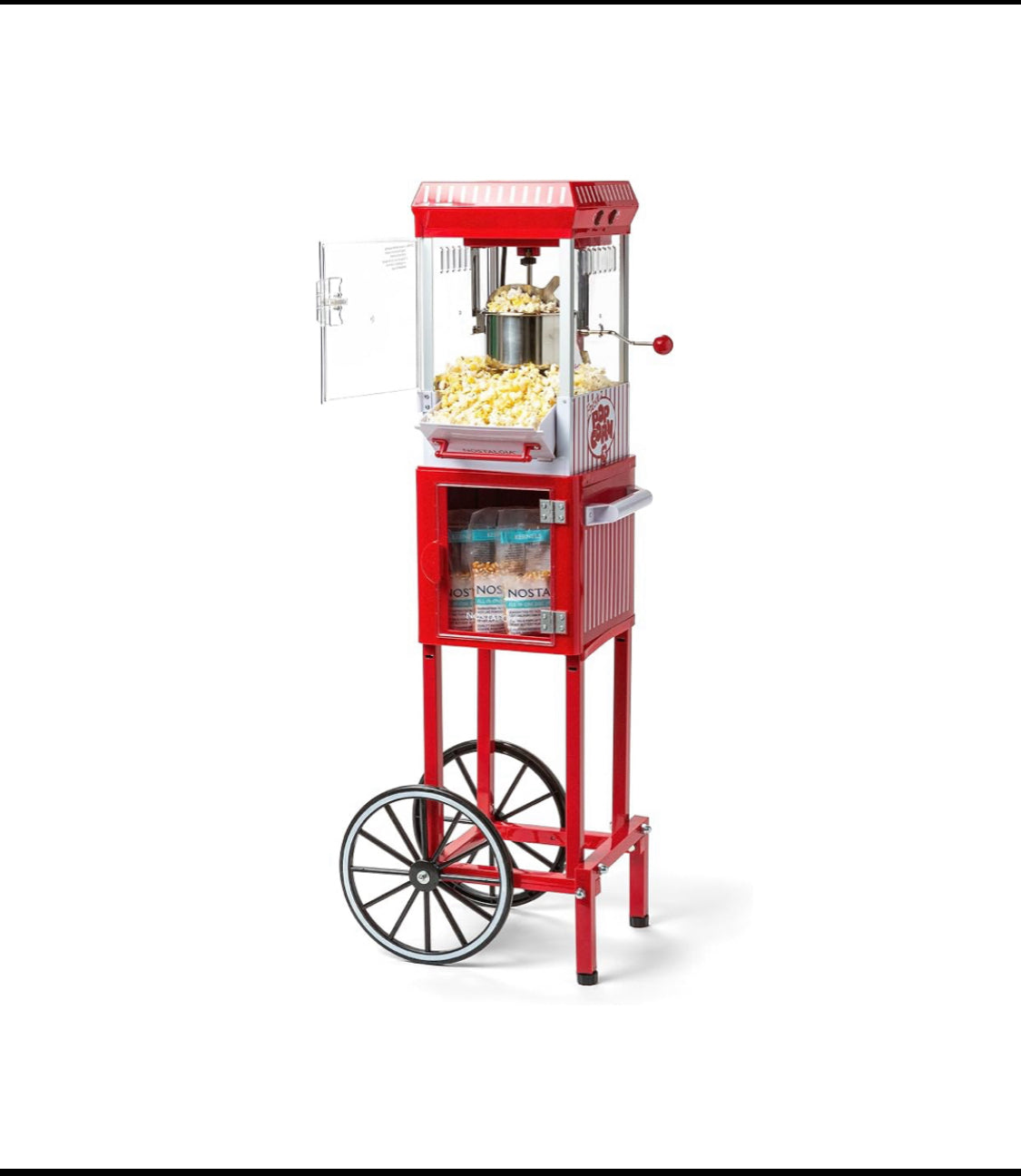 New Other Nostalgia Popcorn Maker Machine With Professional Cart & 2.5 Oz Kettle