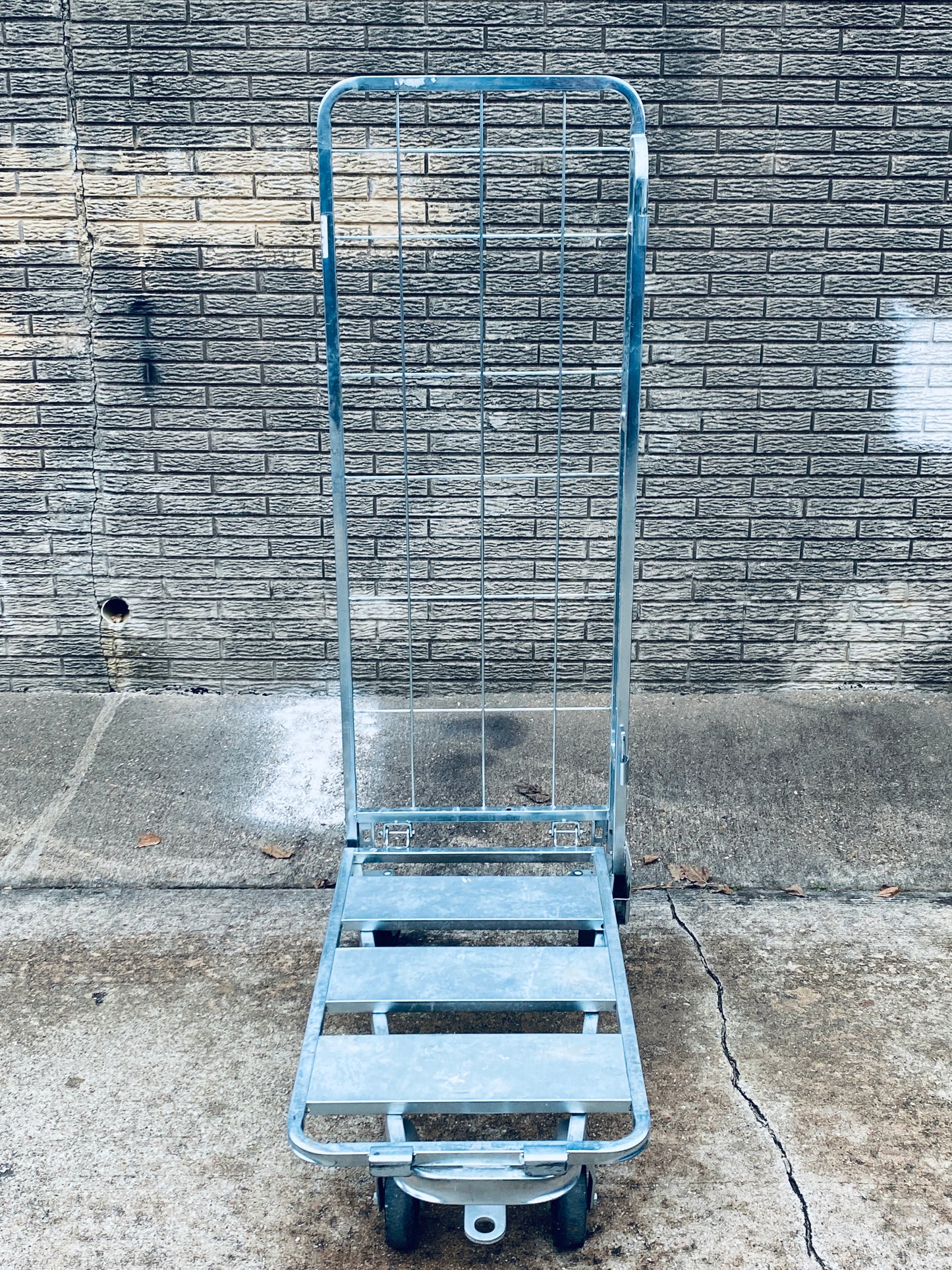 Aluminum Rolling Transport Platform Cart With 4 Castors & Supplies Hanging Rack