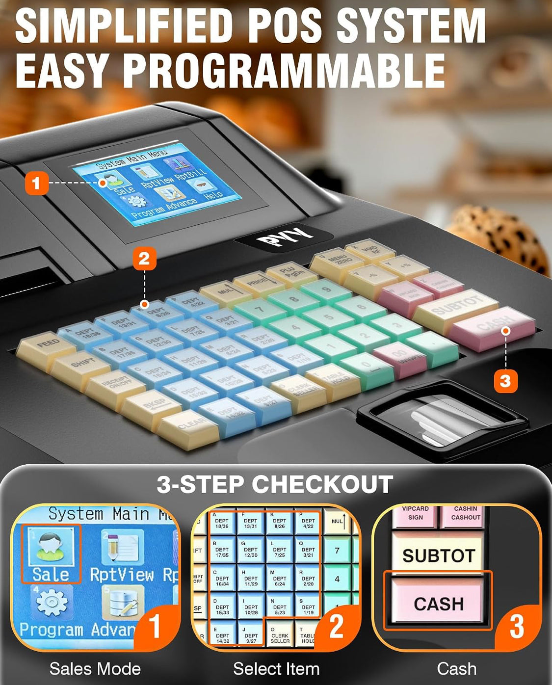 New Other PYY Electronic Commercial Keyed Cash Register For Small Businesses
