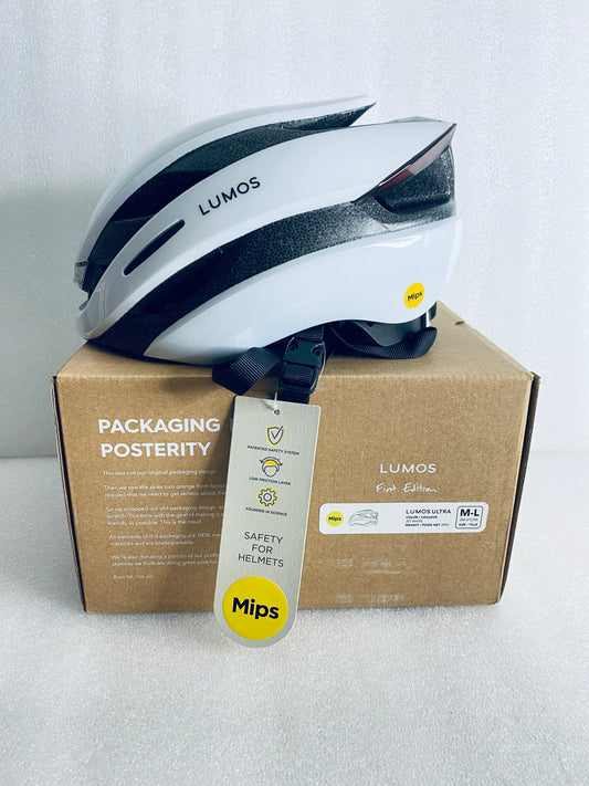 New Other Lumos Ultra Size M/L Bluetooth Jet White Smart Helmet With Remote