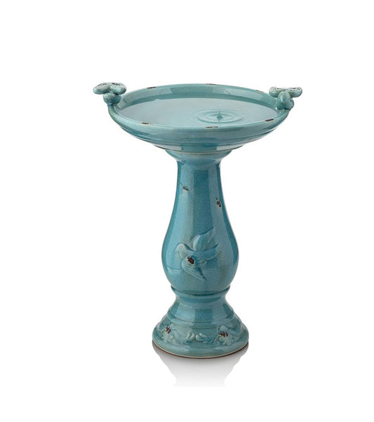 New Other Alpine Corporation 25" Tall Outdoor Ceramic Antique Pedestal Birdbath