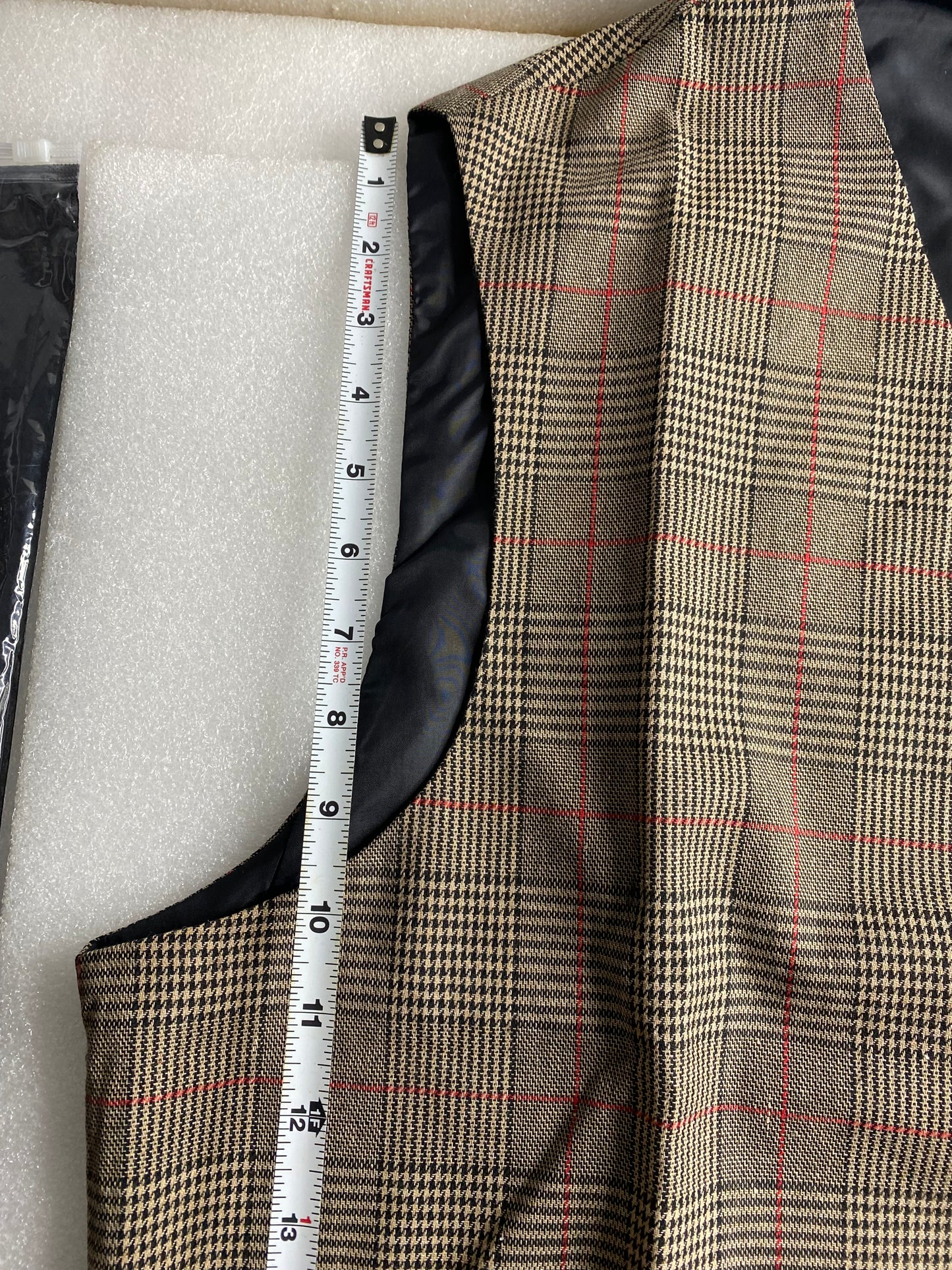 New Cloudstyle Men's Vintage Suit Vest Plaid Tweed Casual Waistcoat Marron 2XL