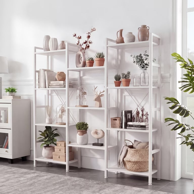 New Other CONCETTA Triple Tier Bookshelf With 11 Open Display Shelves, White