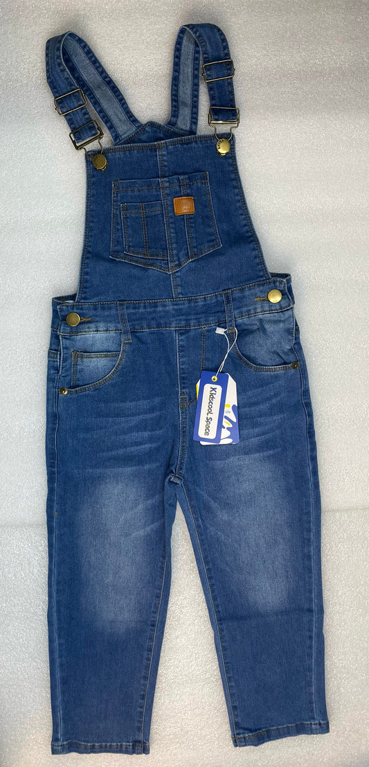 New Kidscool Space Size 5-6 Child Denim Slim Pants Jeans Overalls, Light Blue