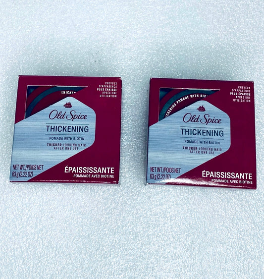 Lot Of 2 - New Old Spice Thickening Pomade Styler With Biotin, 2.22 oz Each