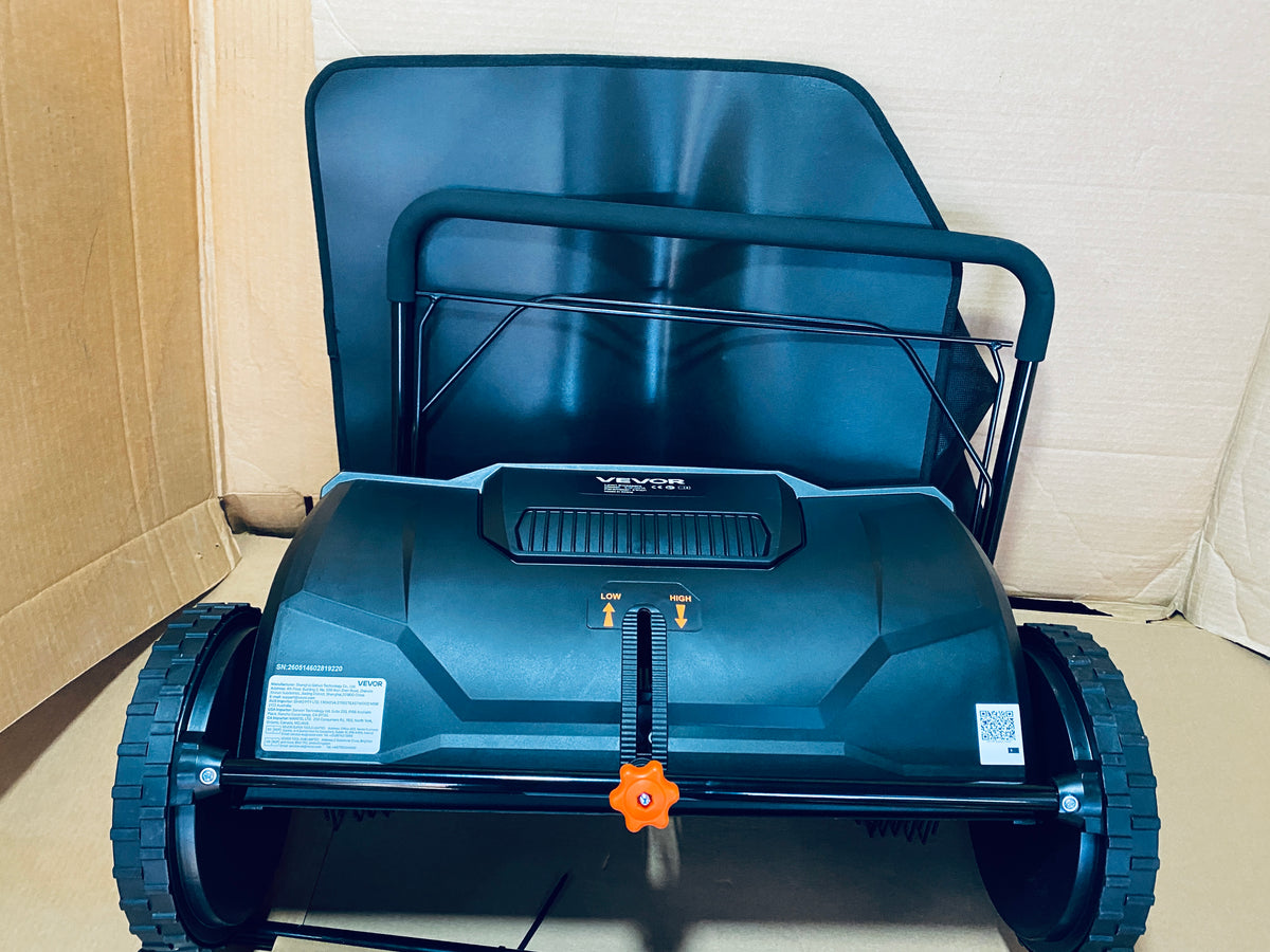 New Other Vevor 21in. Push Lawn Sweeper For Leaves & Grass, Black/Orange