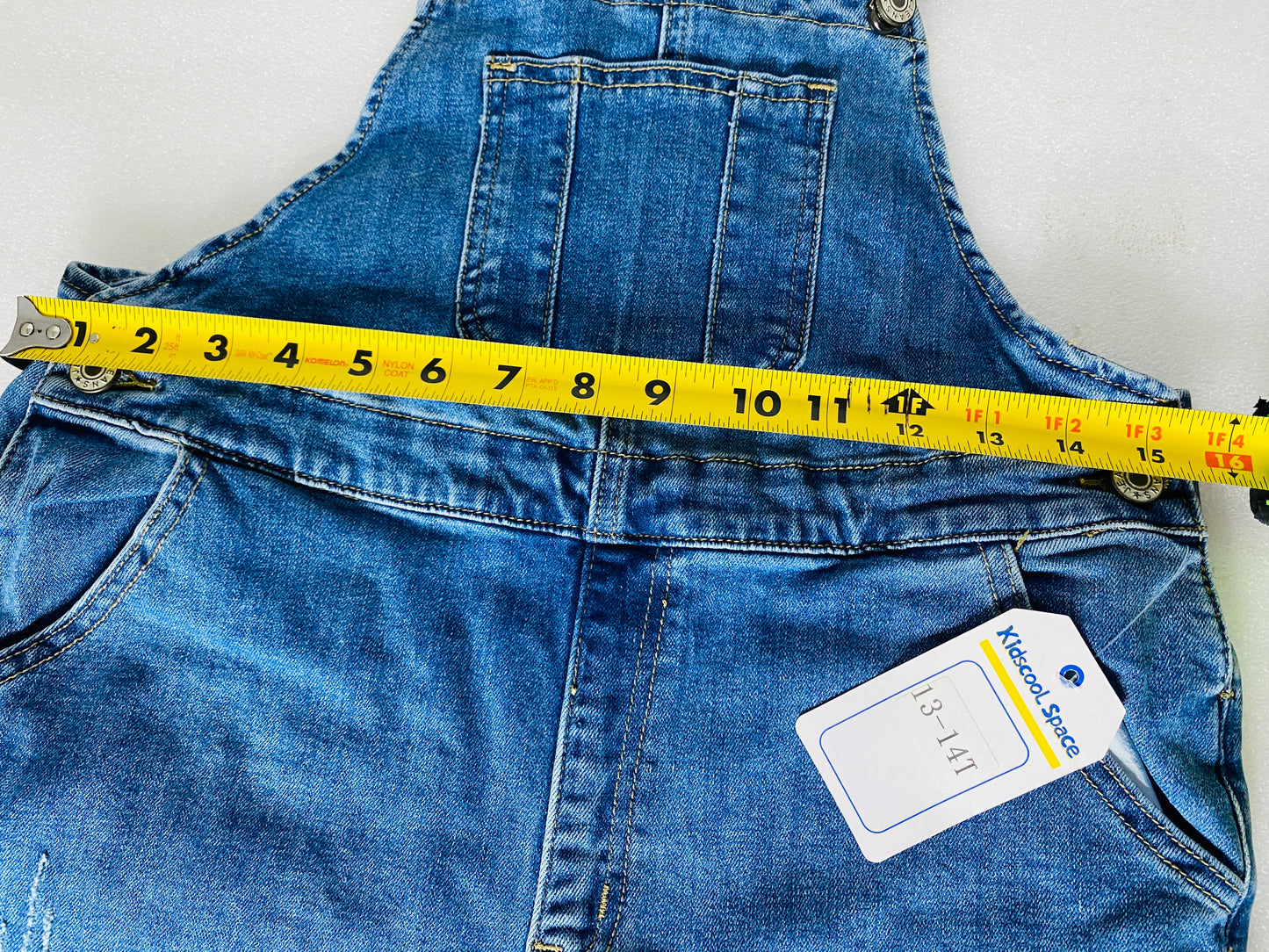 New Kidscool Space Blue Size 16 Youth Overall Denim