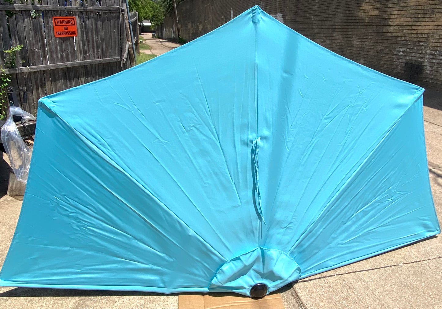 New Other Pure Garden Outdoor Half 9’ Patio Shade With Easy Crank & Tilt, Aqua Blue