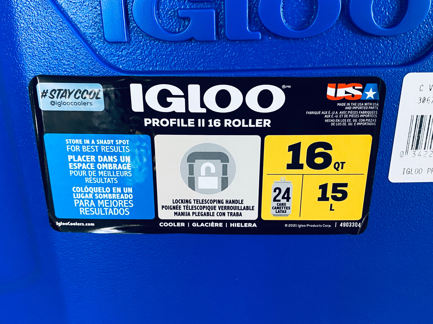 New Other Igloo Profile II 16qt Roller Hard Cooler, Majestic Blue