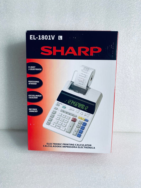 new Other - Sharp EL-1801V 12-Digit 2-Color Printing Calculator
