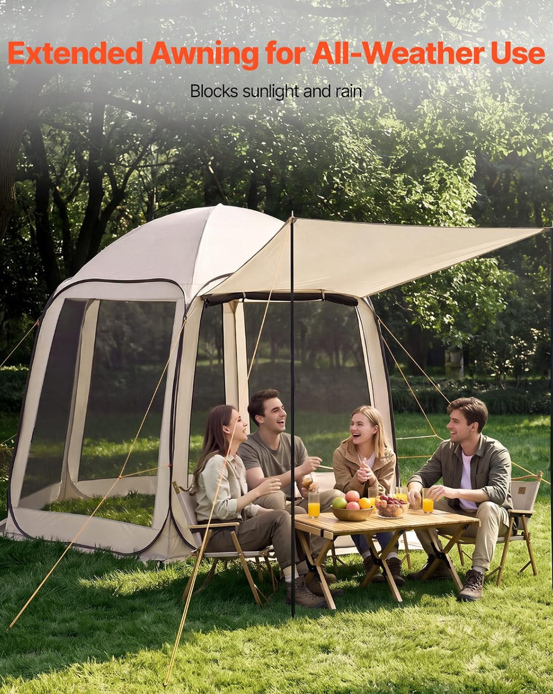 Like New VEVOR 10’ x 9.2’ Pop Up Screen House Tent With Awning For 4–8 People
