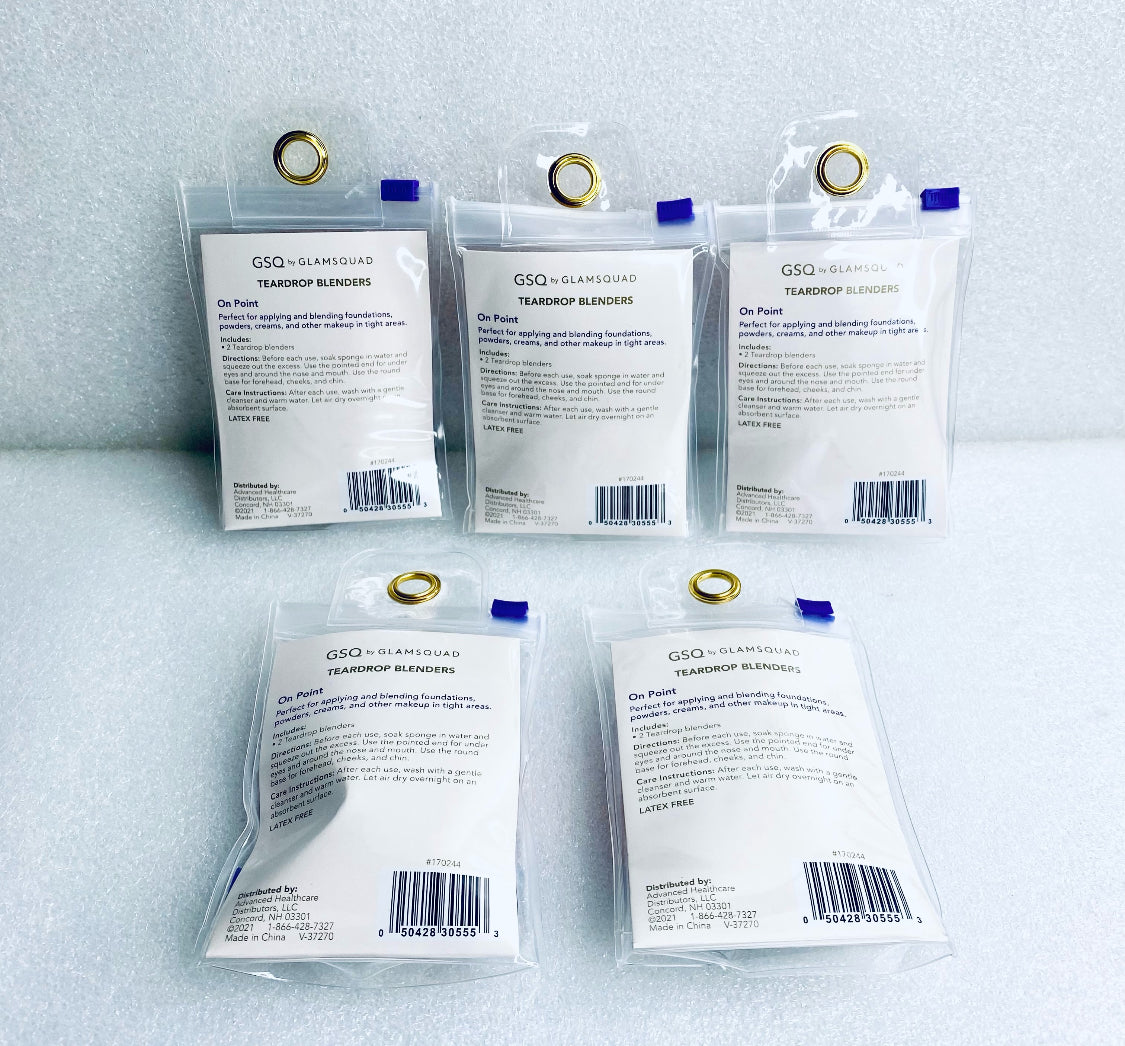 Lot Of 5 - New GSQ By Glam Squad TearDrop Blenders, 2.25" x 1.75", 170244