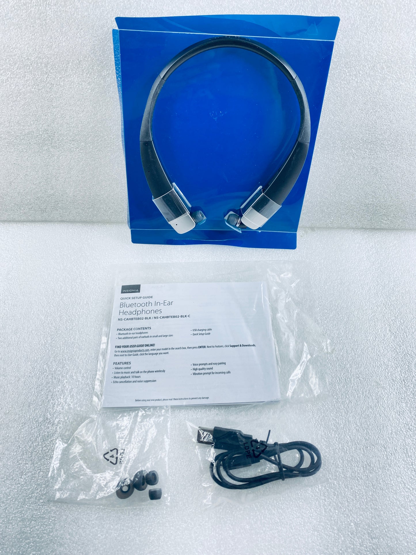 Insignia Wireless Bluetooth In-Ear Headset W/Microphone, NS-CAHBTEB02