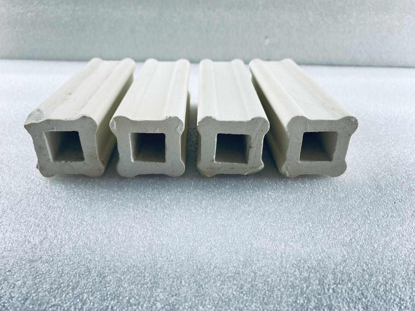 Lot Of 4 - Kiln Approx. 5" Tall x 1 1/2" Wide Squared End Posts
