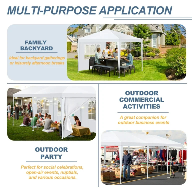 New Other Hoteel 10’ x 30’ White Party Tent Canopy With 8 Removable Walls