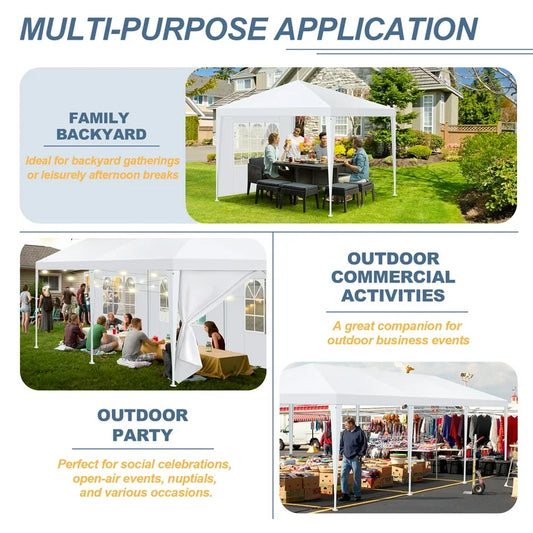 New Other Hoteel 10’ x 30’ White Party Tent Canopy With 8 Removable Walls