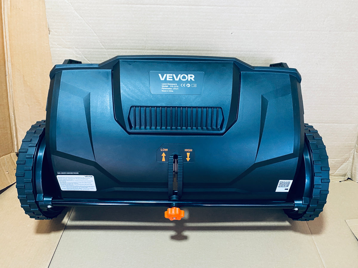 New Other Vevor 21in. Push Lawn Sweeper For Leaves & Grass, Black/Orange