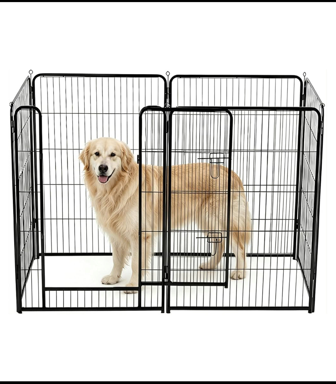 New Open Box NEWBULIG 6 Panel 40” In/Outdoor Metal Dog Playpen, Black