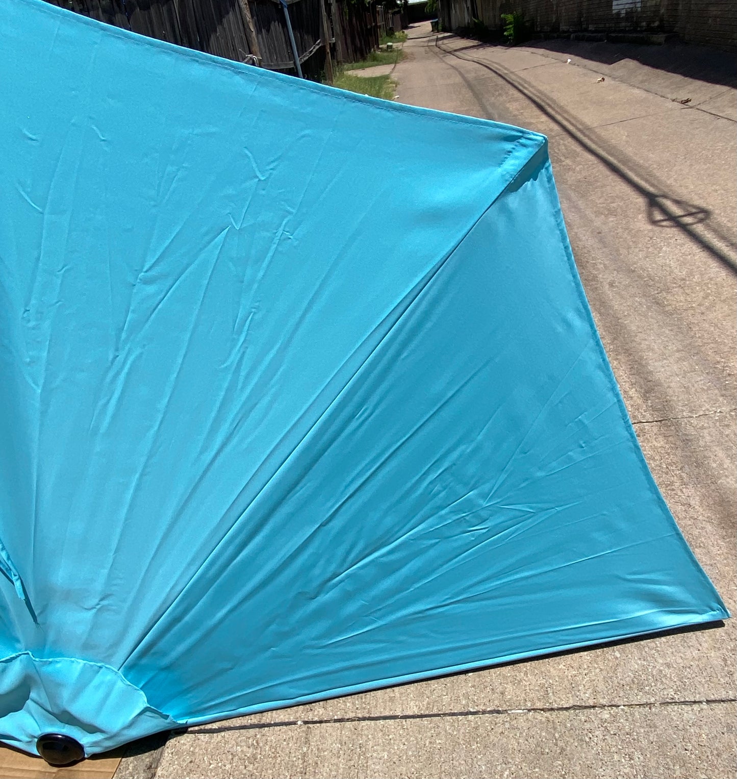New Other Pure Garden Outdoor Half 9’ Patio Shade With Easy Crank & Tilt, Aqua Blue