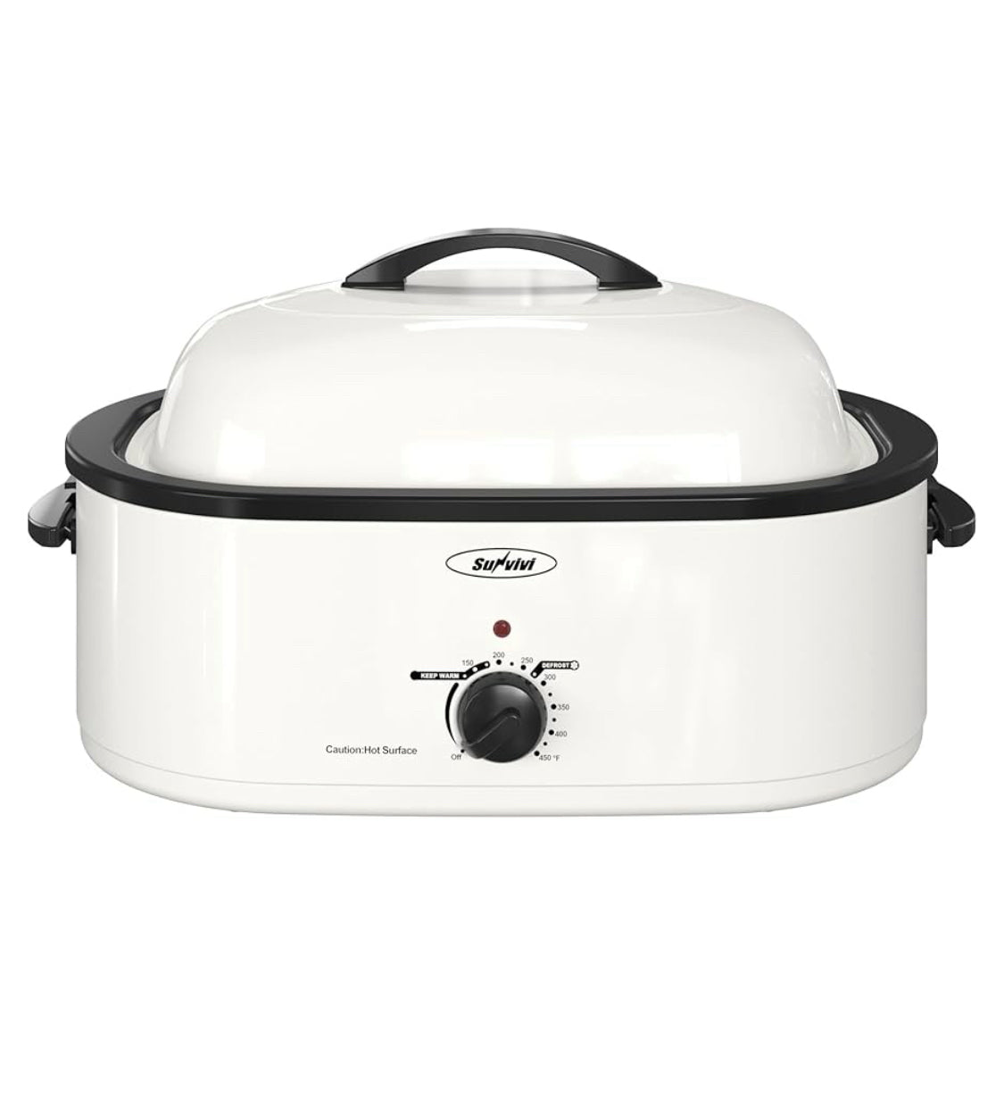 New Sunvivi 26 Qt Electric Roaster Oven W/ Glass Lid & Cool-Touch Handles, White