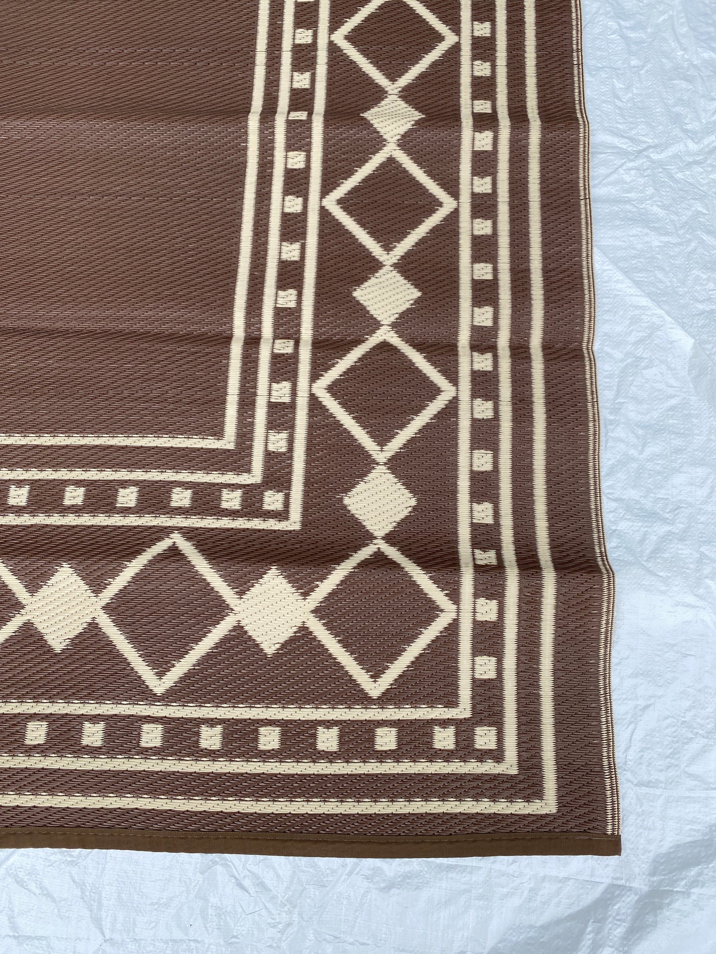 New Other Garvee 9’ x 18’ Outdoor Foldable Reversible Plastic Straw Rug, Brown