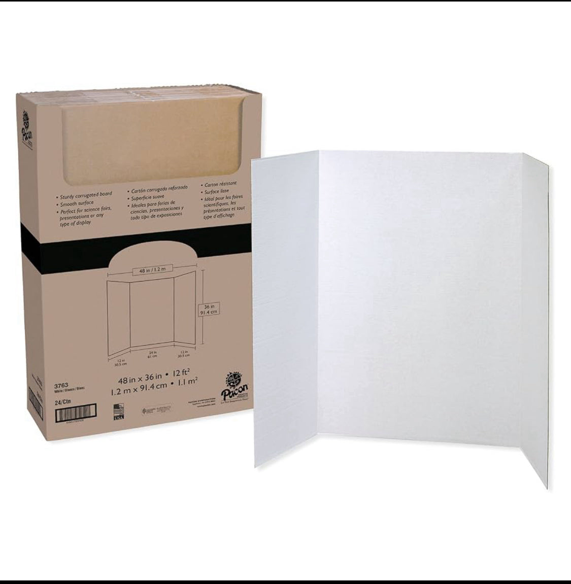 Set Of 24 - New Other Pacon Spotlight White Headers Corrugated Presentation Boards