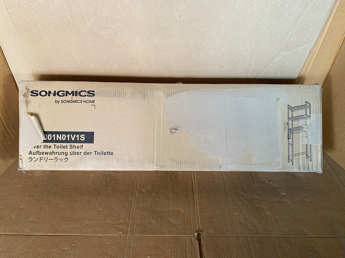 New Open Box SONGMICS 66.9''H 3-Tier Adjustable Bamboo Over The Toilet Storage