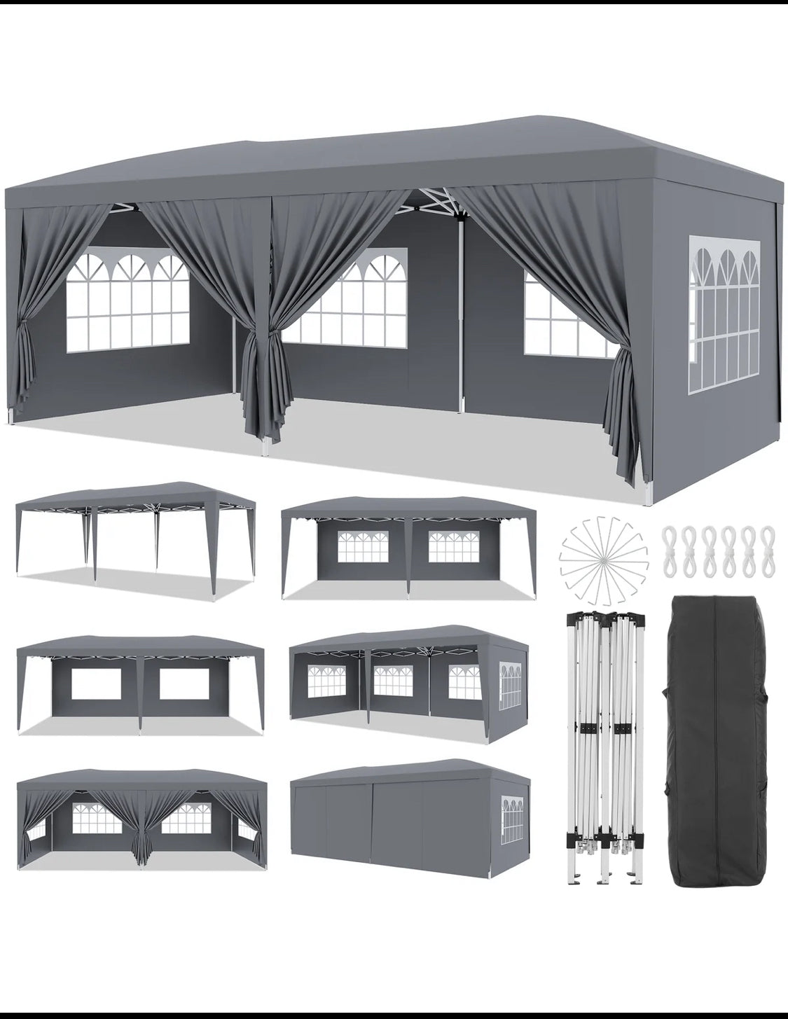 New Other Garvee 10'x20' Outdoor Waterproof Height Adjustable Pop-Up Canopy Tent