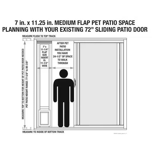 New Other ideal Pet FastFit 77.6”-80.4” Patio Pet Door With 7” x 11 1/4” Flap