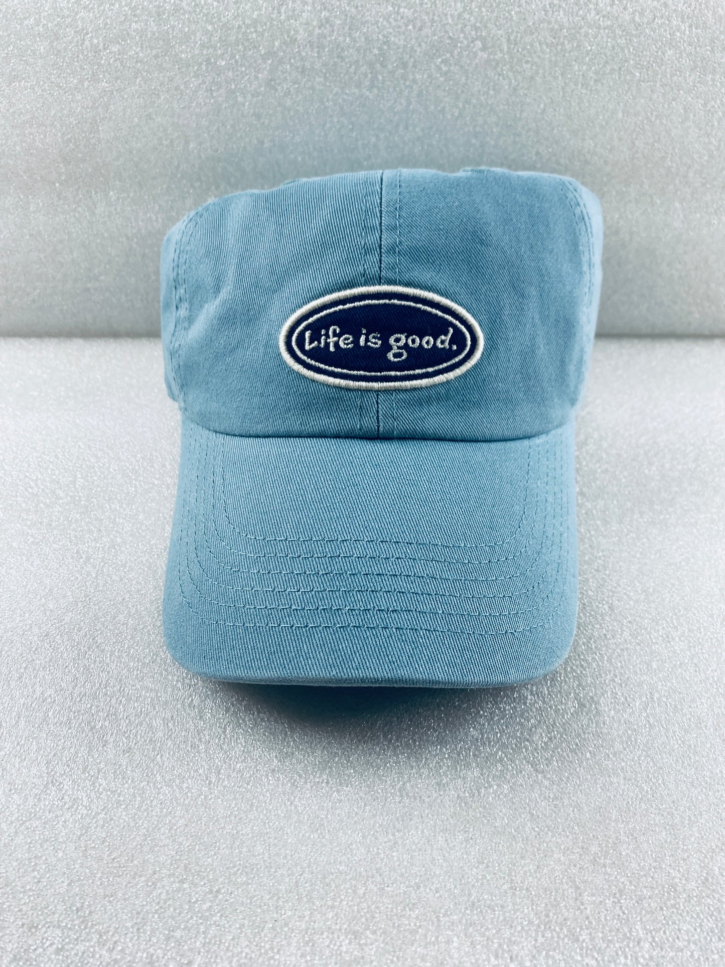 New Life Is Good Adult Unisex Vintage Smokey Blue Oval Chill Cap, Size OS