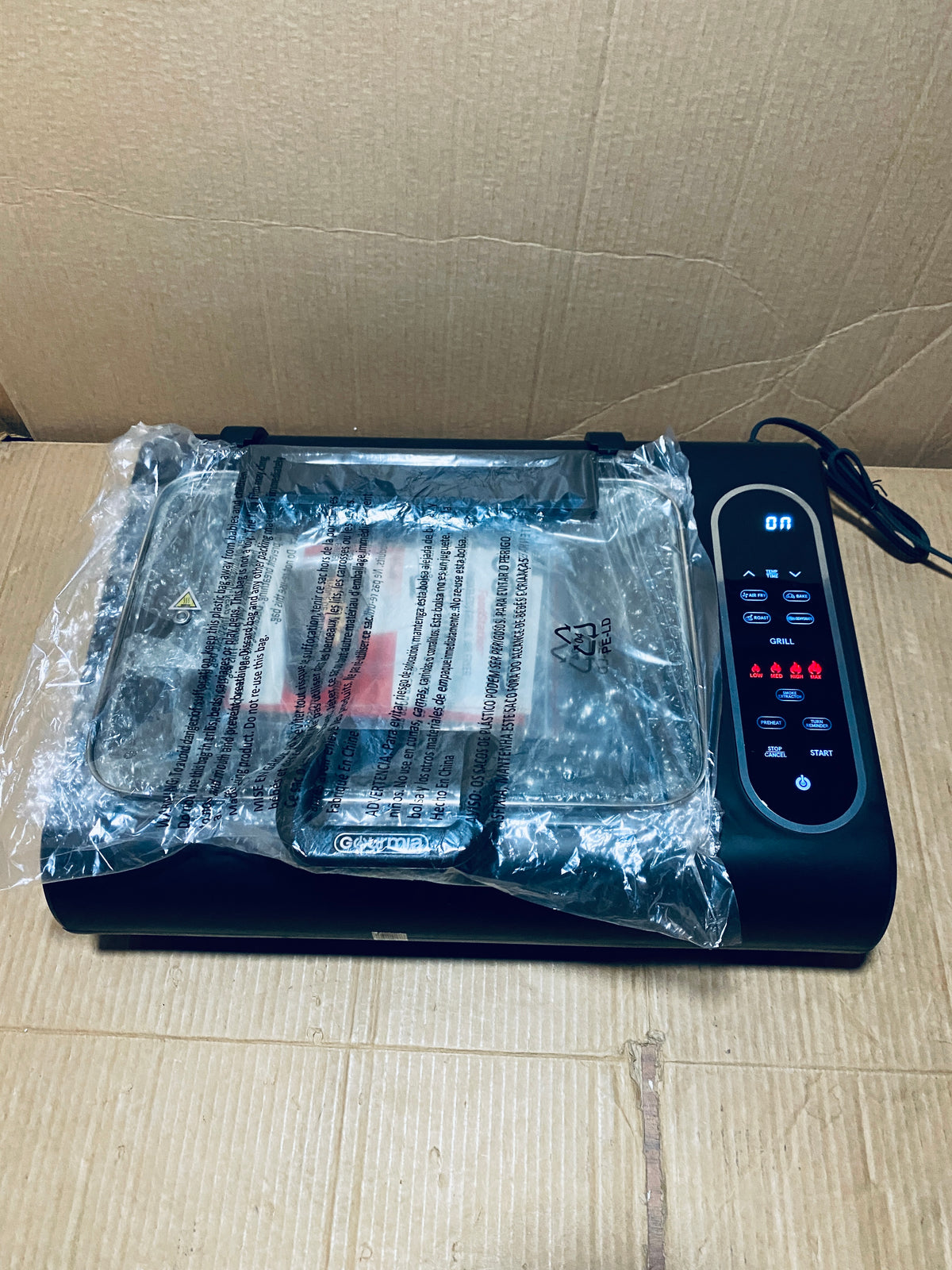 New Other Gourmia Electric Smokeless 5-in-1 Grill & Air Fryer With Glass Lid