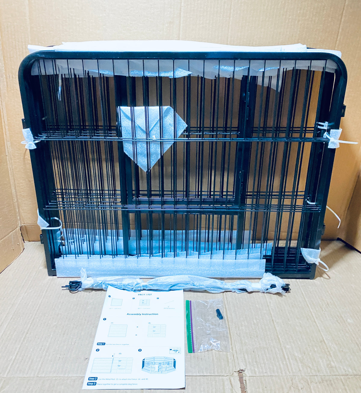 New Other IGOOUO 6 Panel 24" Tall Heavy Duty Metal Dog Playpen With Door, Black