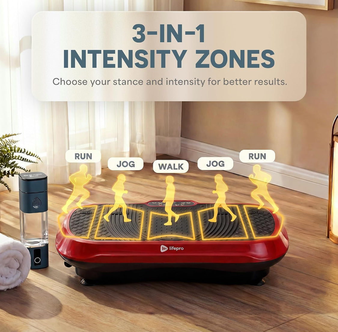 New Other Lifepro Waver Vibration Plate Exercise Machine With 99 Speeds, Red