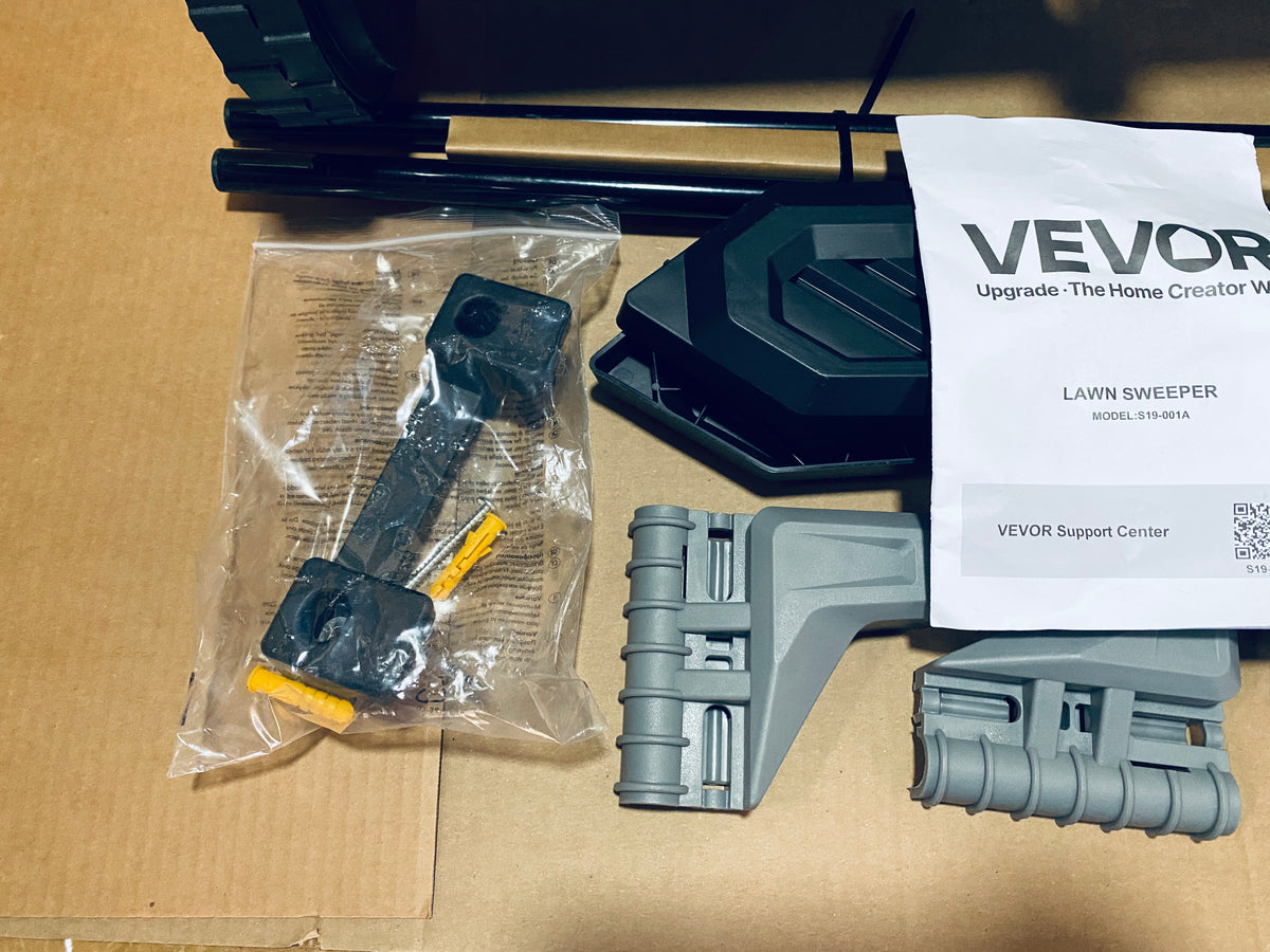 New Other Vevor 21in. Push Lawn Sweeper For Leaves & Grass, Black/Orange