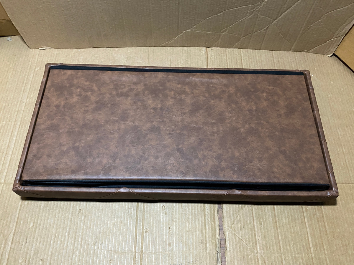 New Open Box SONGMICS 43.3" Folding Storage Ottoman Bench, Coffee Brown