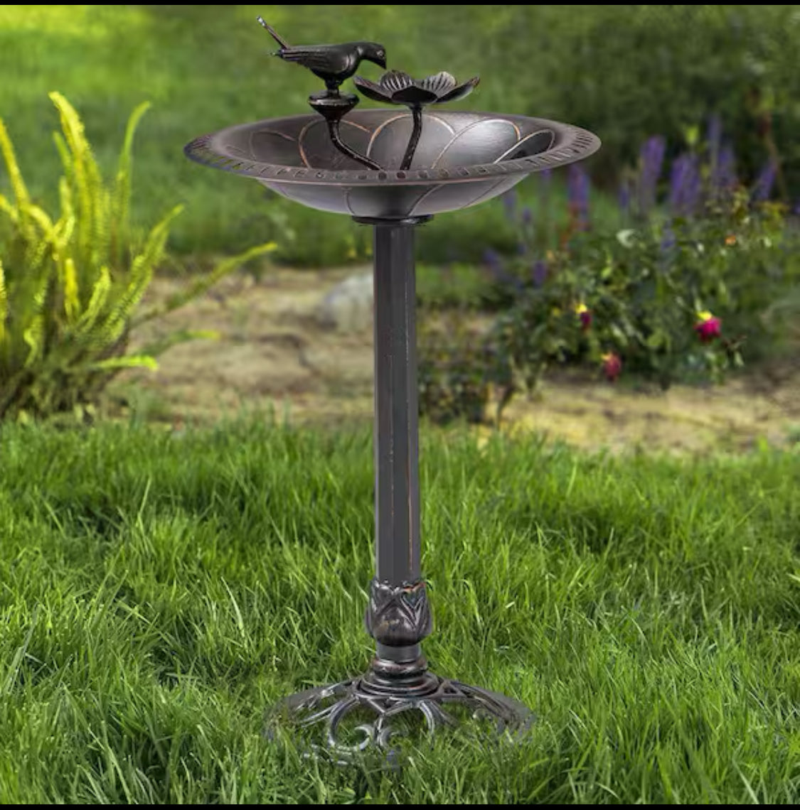 New Other Christopher Knight Home Anessa Aluminum & Iron Bird Bath, Shiny Copper