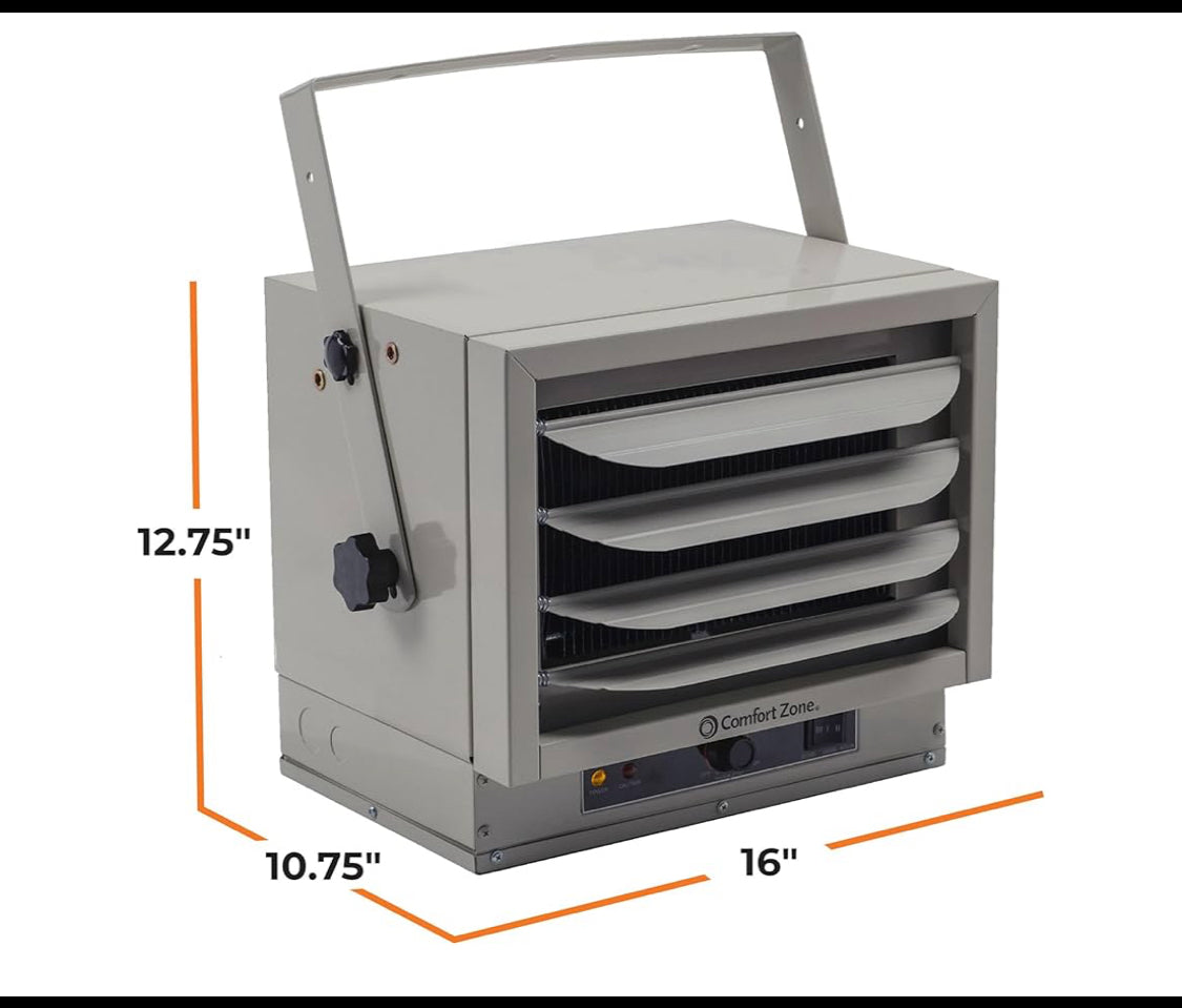 New Other-Comfort Zone 5,000W 240V 17,065BTU Ceiling Electric Fan Forced Heater