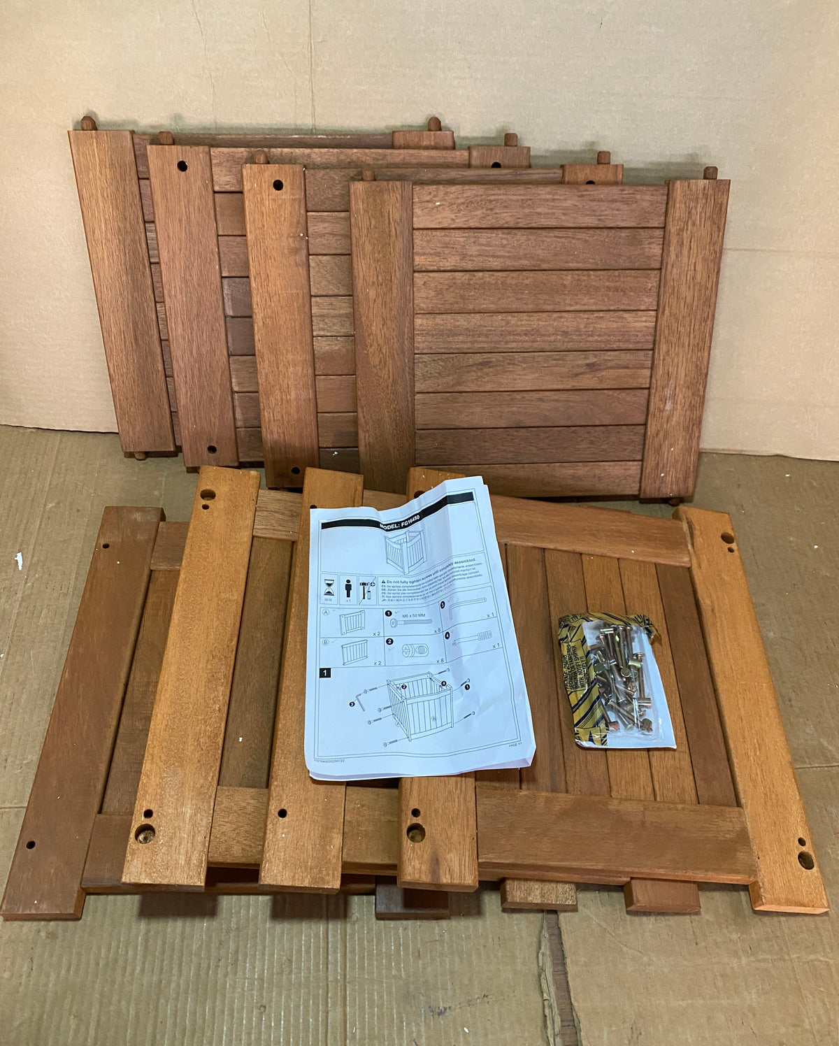 Set Of 2 - New Open Box Furinno Tioman Hardwood Flower Boxes, Natural