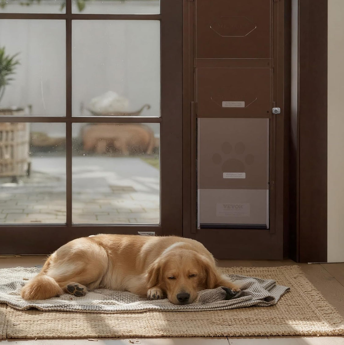 New Open Box VEVOR Dog Door For Sliding Glass Door W/ 10 1/4” x 16 1/4” Flap