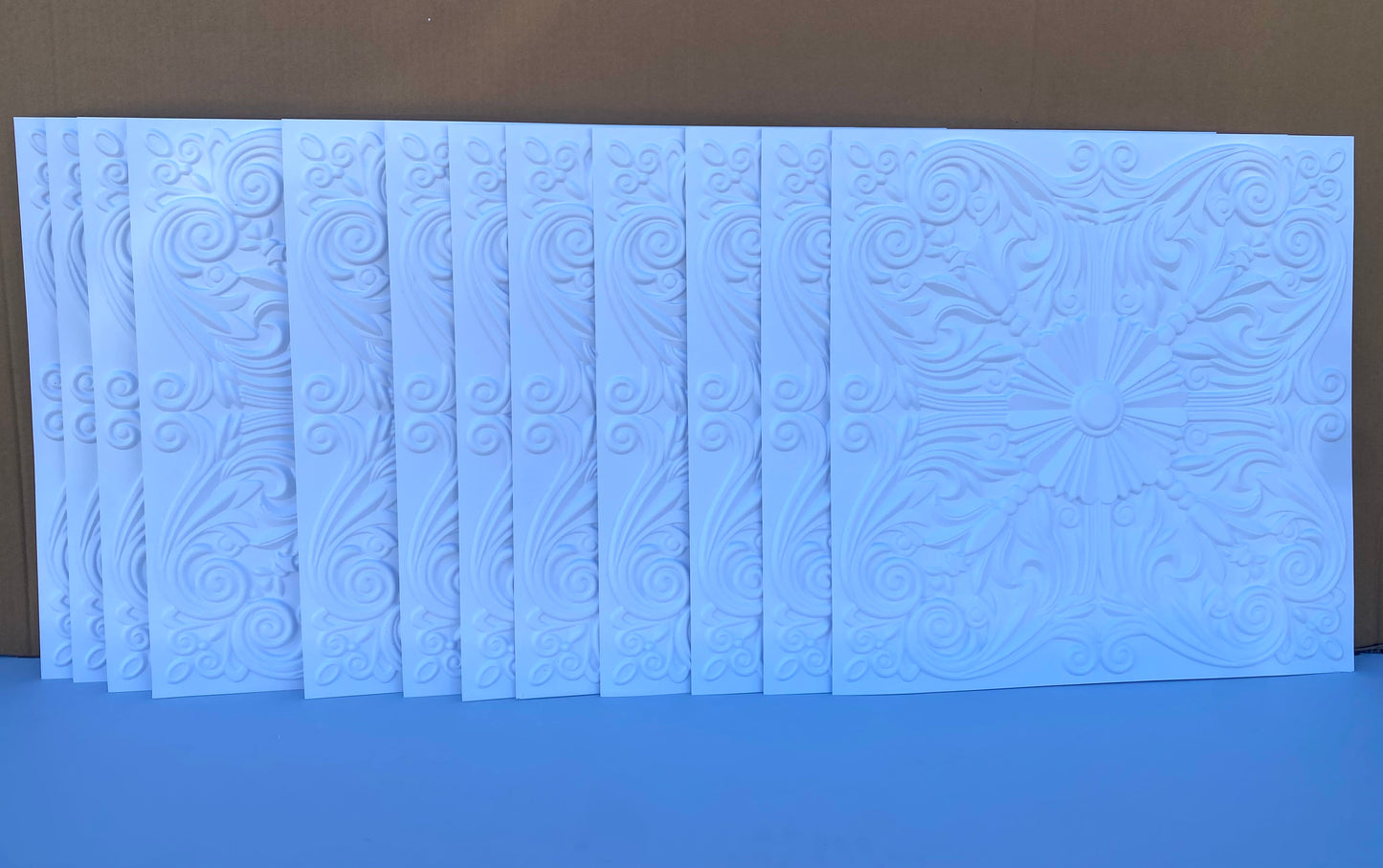 lot Of 12 New Other-Art3d Decorative 2' x 2' Spanish Floral Ceiling Tile, White