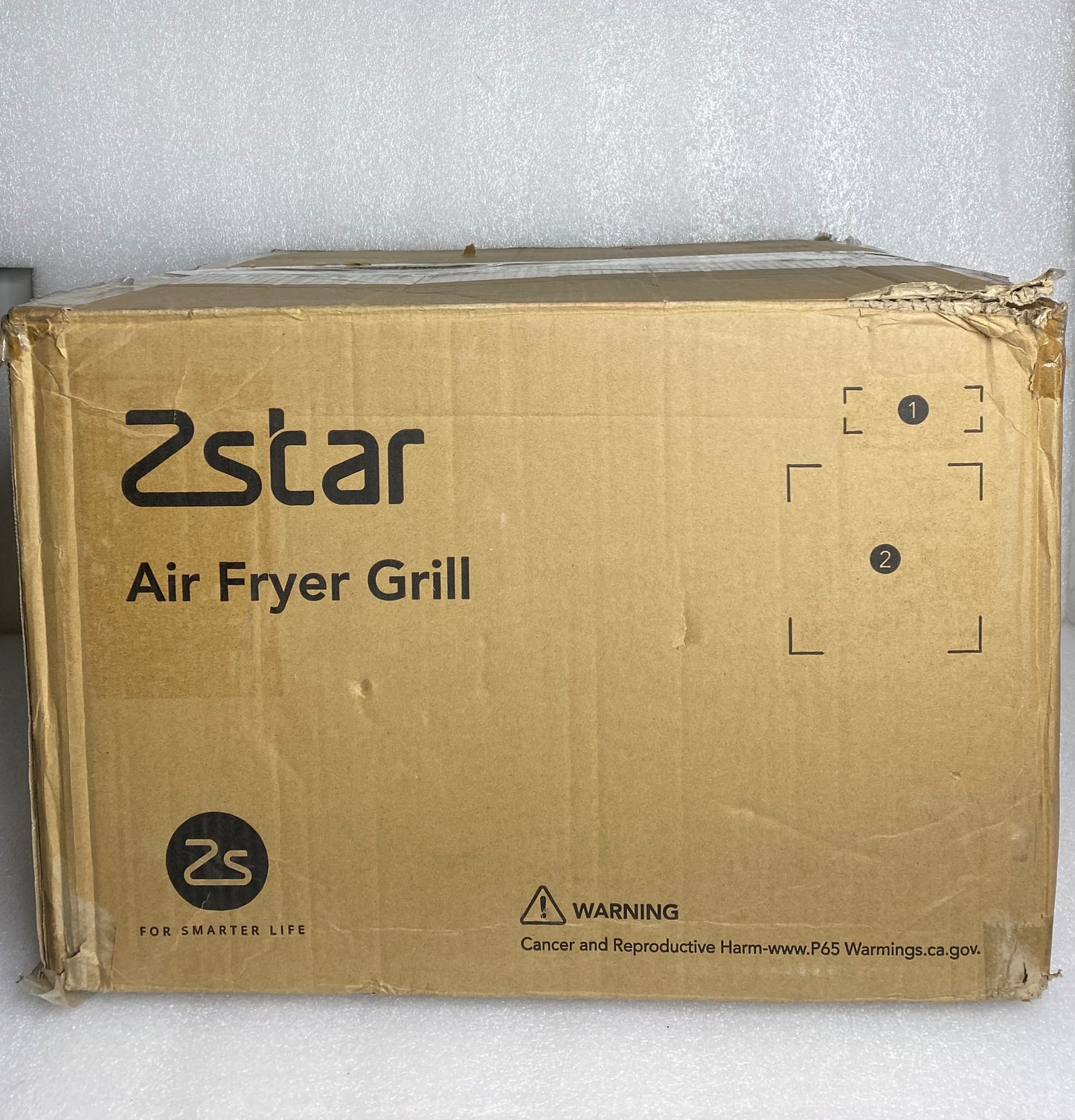 New Other Zstar 7-in-1 Indoor Air Fryer Grill Combo, GZ01, Black With Tongs