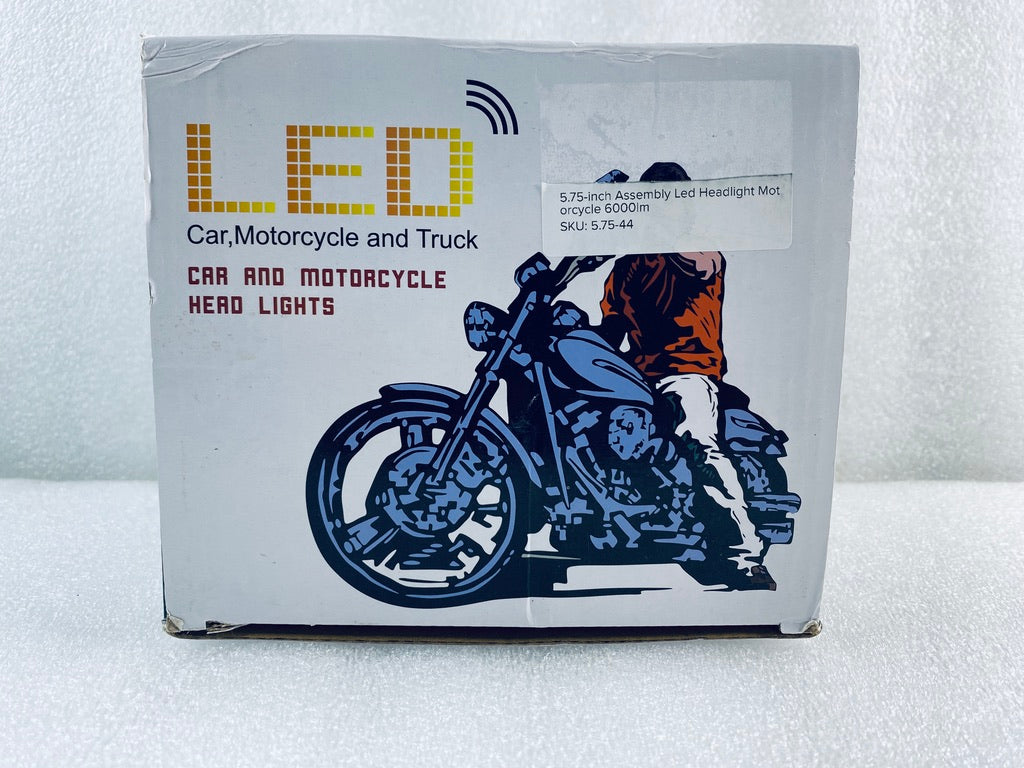 New Other APEBAZY 5.75” Universal 6000 Lumens Motorcycle LED Round Headlight