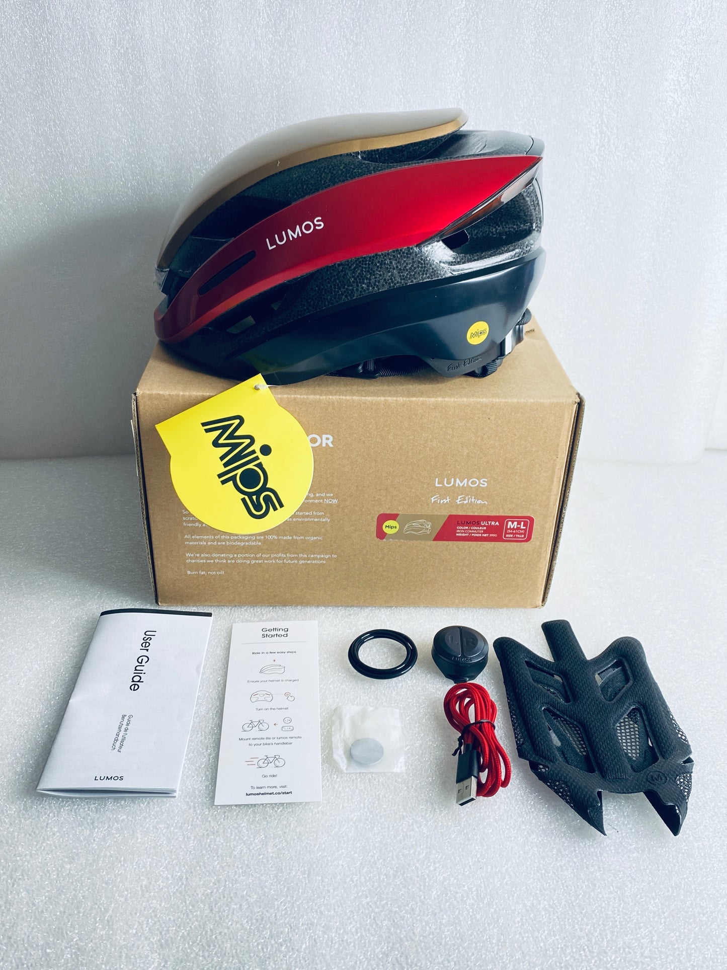New Other Lumos Ultra Size M/L Bluetooth Iron Commuter Smart Helmet With Remote
