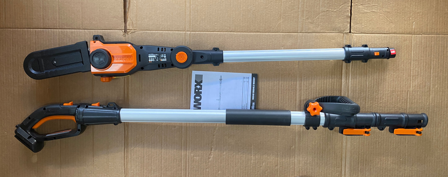 New Open Box WORX 20V 8” Cordless Telescoping Pole Saw, Up to 13.3ft Reach