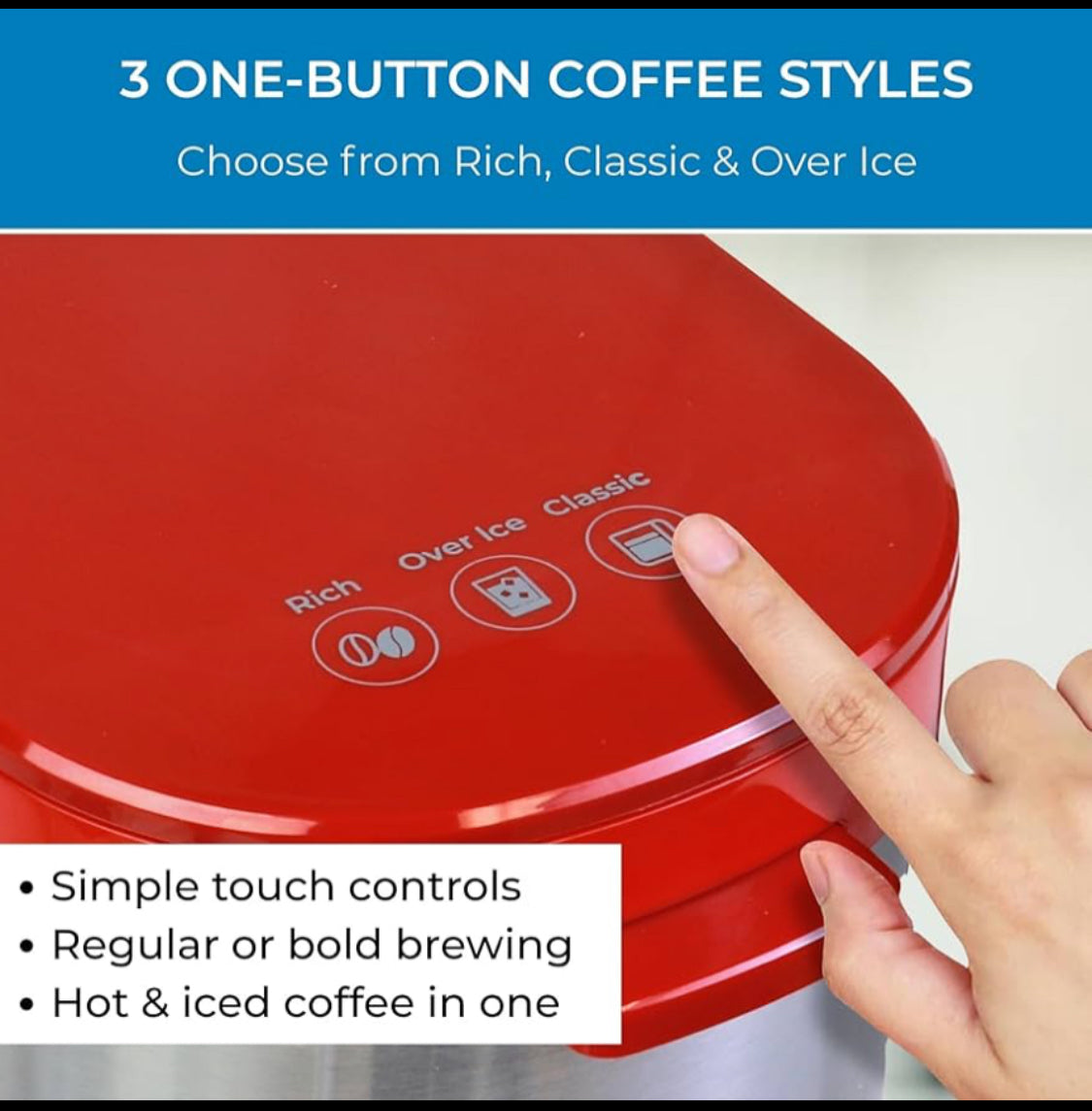 New Kenmore Single Serve Coffee Maker One Cup Brewer W/ 6–12 Oz Brew Sizes, Red