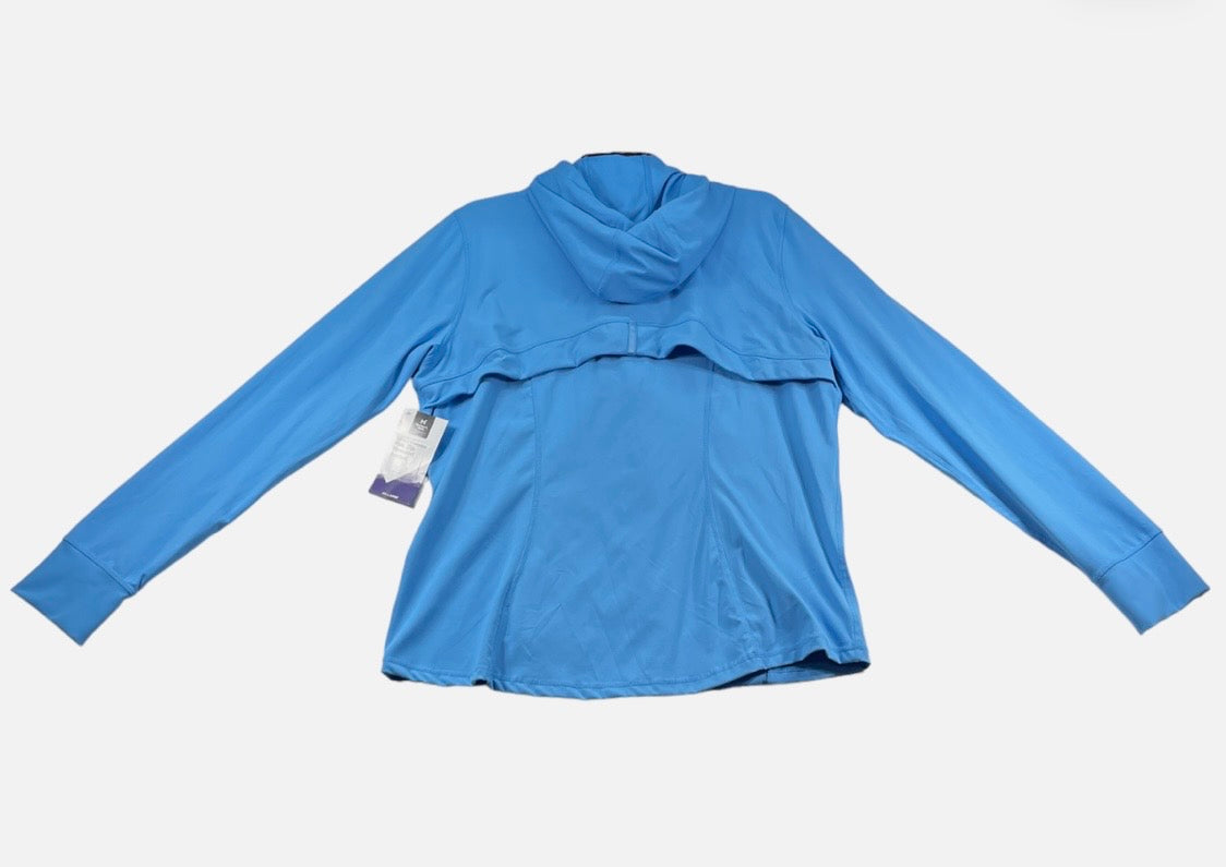 New Members Mark Ladies Everyday Moisture Wicking Full Zip Hooded Performance Jacket XXL, Blue Hills
