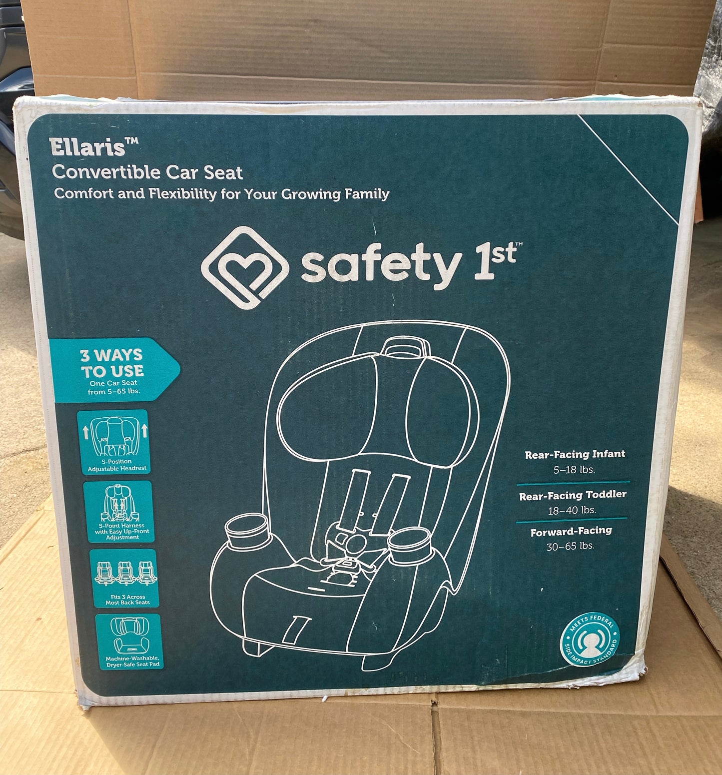 Like New Safety 1st Ellaris 3-in-1 Convertible Rear & Forward-Facing Car Seat
