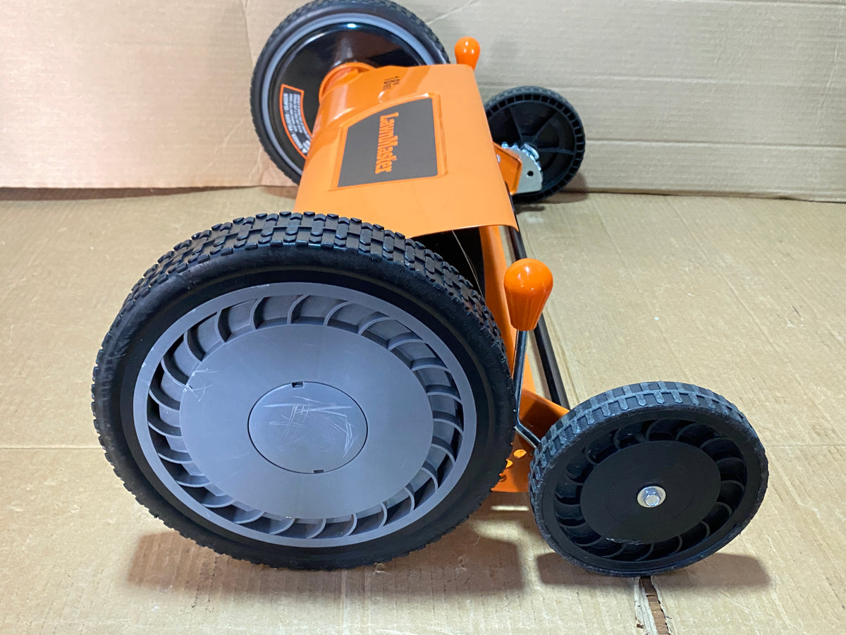 Like New LawnMaster 18" 5-Blade Manual Push Reel Lawn Mower, Orange/Black